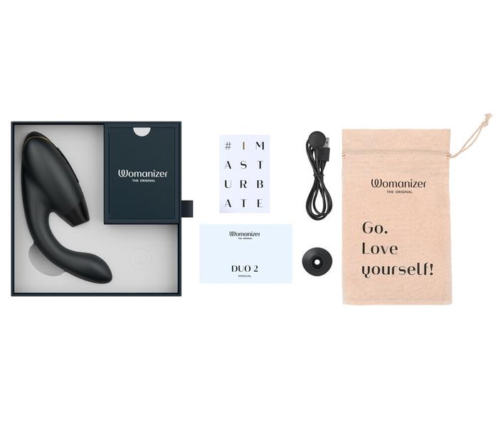 Womanizer Duo 2 - vízálló G-pont vibrátor és csiklóizgató (fekete) - 11