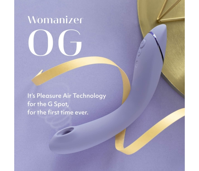 Womanizer OG - akkus, vízálló 2in1 léghullámos G-pont vibrátor (lila) - 8