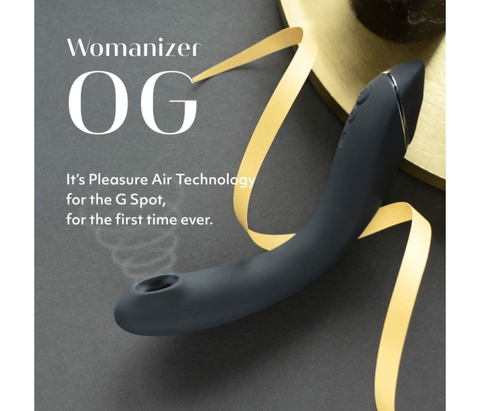 Womanizer OG - akkus, vízálló 2in1 léghullámos G-pont vibrátor (fekete) - 2