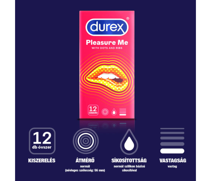 Durex Emoji PleasureMe - bordás-pontozott óvszer (12db) - 6