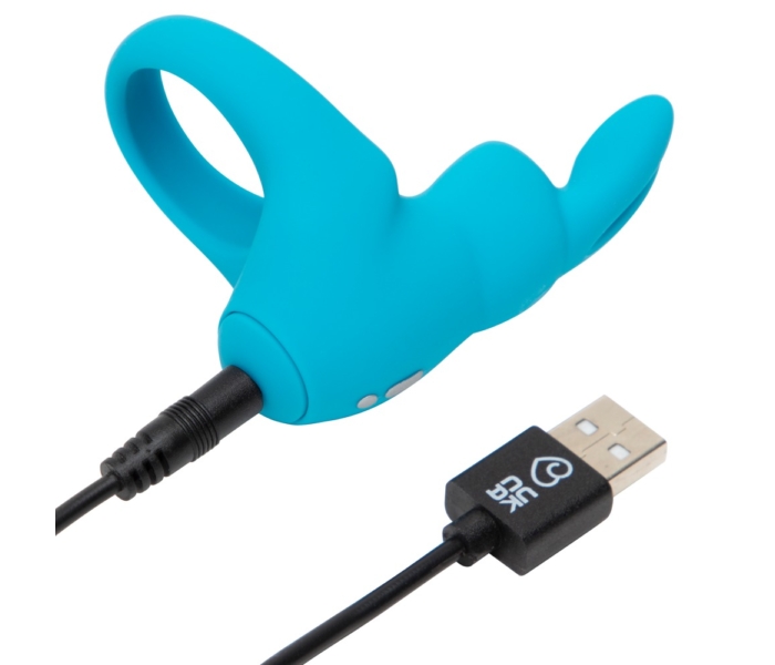 Happyrabbit Cock - akkus vibrációs péniszgyűrű (kék) - 3