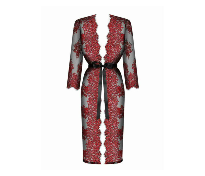 Obsessive Redessia - csipke kimonó (piros-fekete) - 2