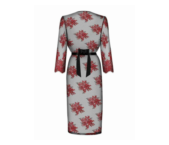 Obsessive Redessia - csipke kimonó (piros-fekete) - 3