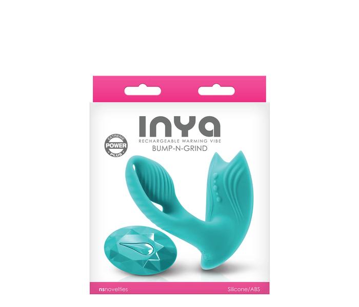 Inya Bump-N-Grind - akkus, rádiós, melegítős 2in1 csiklóvibrátor (türkiz) - 2