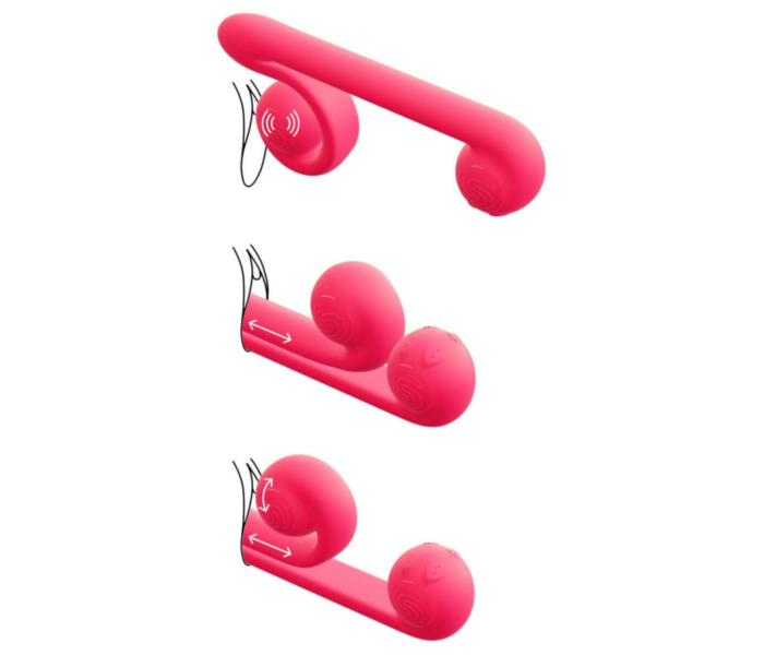 Snail Vibe Duo - akkus, 3in1 stimulációs vibrátor (pink) - 4