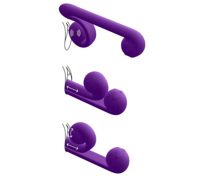 Snail Vibe Duo - akkus, 3in1 stimulációs vibrátor (lila) - 3