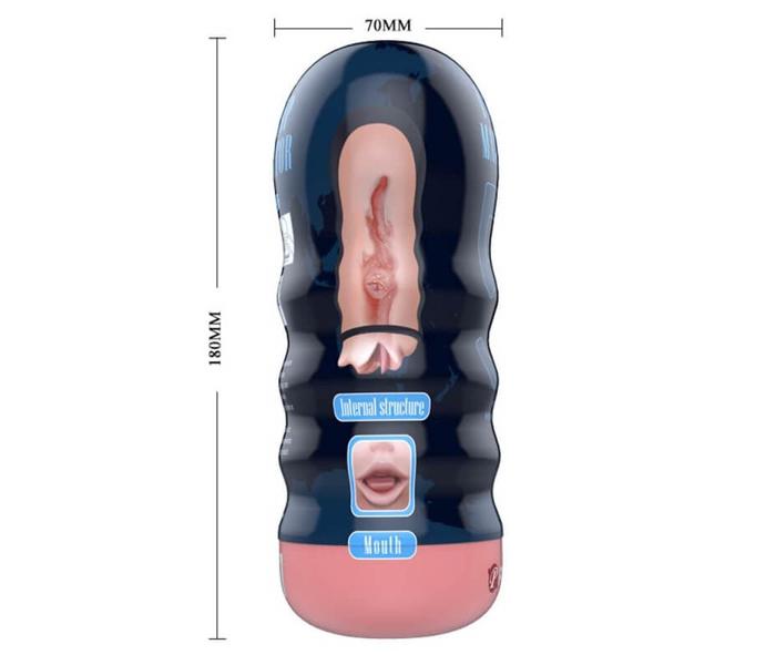 Pretty Love Vacuum Cup - élethű száj maszturbátor (natúr) - 3