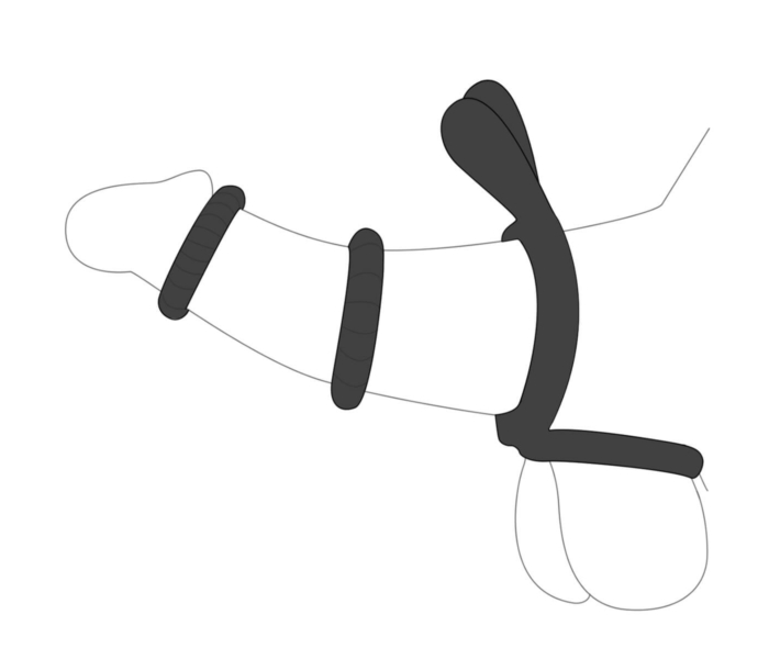 Vibeconnect Rini - szilikon péniszgyűrű szett - fekete (3db) - 4