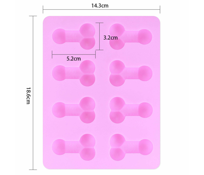 Péniszformájú jégkockakészítő forma (pink) - 2