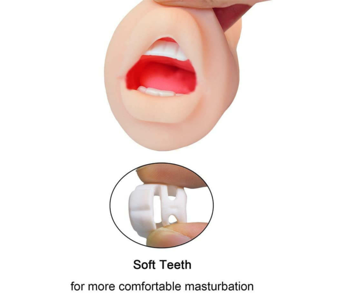 Tracy's Dog Cup - élethű műszáj maszturbátor fogakkal (natúr) - 5