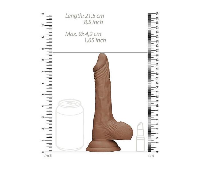 RealRock Dong 8 - élethű, herés dildó (20cm) - sötét natúr - 8