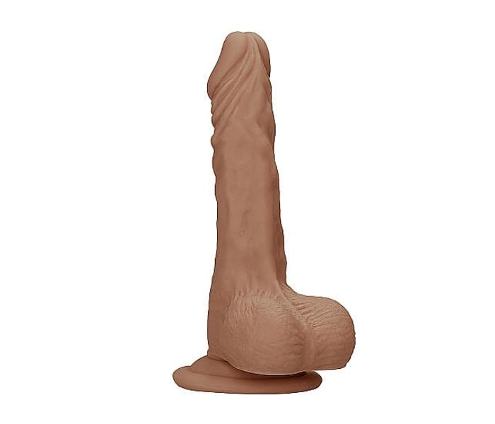 RealRock Dong 8 - élethű, herés dildó (20cm) - sötét natúr - 9
