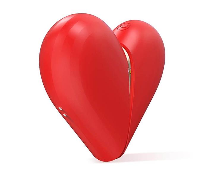 INTOYOU Heart 2in1 - akkus, kétfunkciós csiklóizgató (piros) - 6