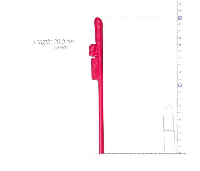 Easytoys Penis Straws - péniszes szívószál (sötét pink-natúr) - 10db - 6