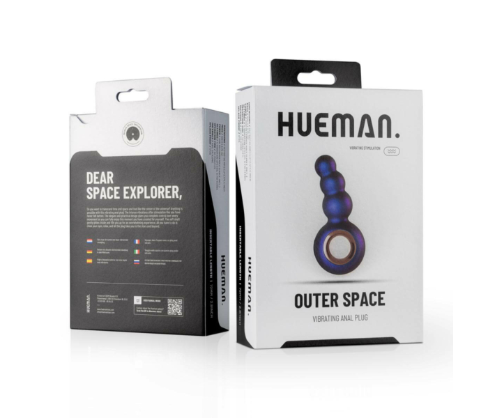 Hueman Outer Space - akkus, gyöngyös anál vibrátor fogógyűrűvel (lila) - 7