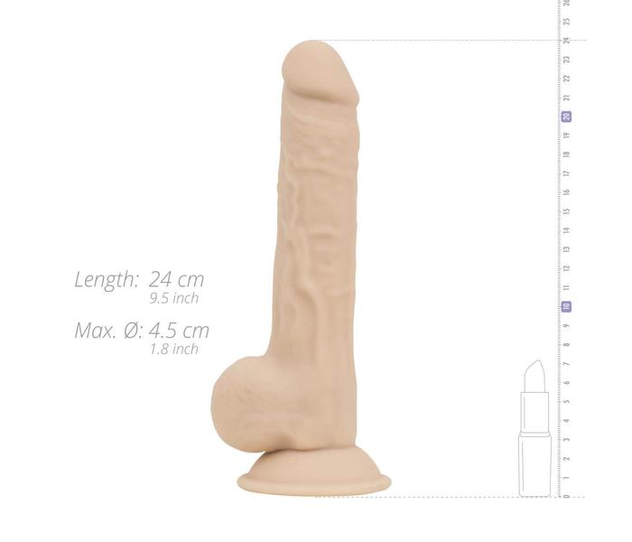 Real Fantasy Quentin - tapadótalpas, élethű dildó (24cm) - natúr - 9