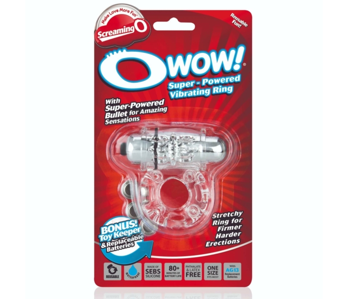 Screaming Owow - vibrációs péniszgyűrű (áttetsző)