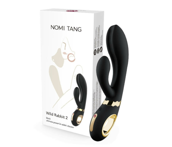 Nomi Tang Wild Rabbit 2 - akkus, csiklókaros G-pont vibrátor (fekete) - 7