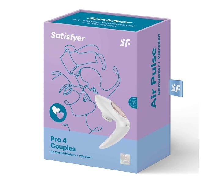 Satisfyer Pro 4 Couples - akkus csiklóizgatós párvibrátor (fehér) - 8
