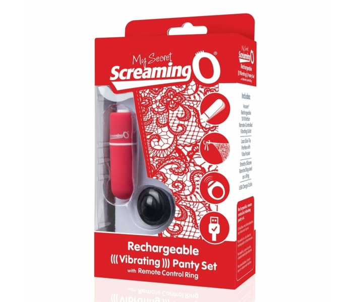 MySecret Screaming Panty - akkus, rádiós vibrációs tanga - piros (S-L) - 2