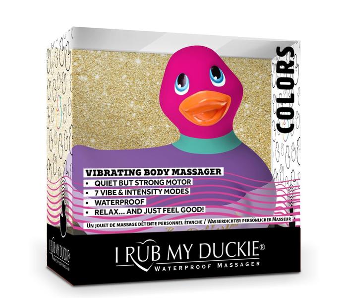 My Duckie Colors 2.0 - csíkos kacsa vízálló csiklóvibrátor (lila-pink) - 4