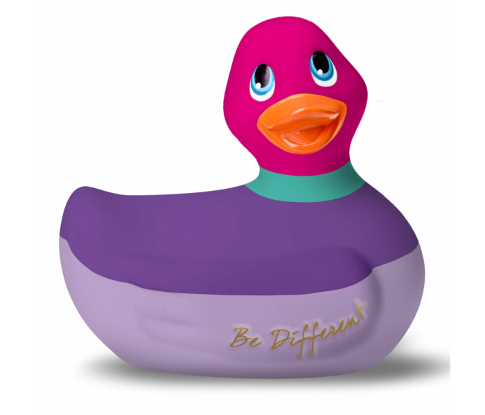 My Duckie Colors 2.0 - csíkos kacsa vízálló csiklóvibrátor (lila-pink) - 5