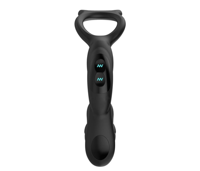 Nexus Simul8 - akkus vibrációs péniszgyűrű anál dildóval (fekete)  - 5