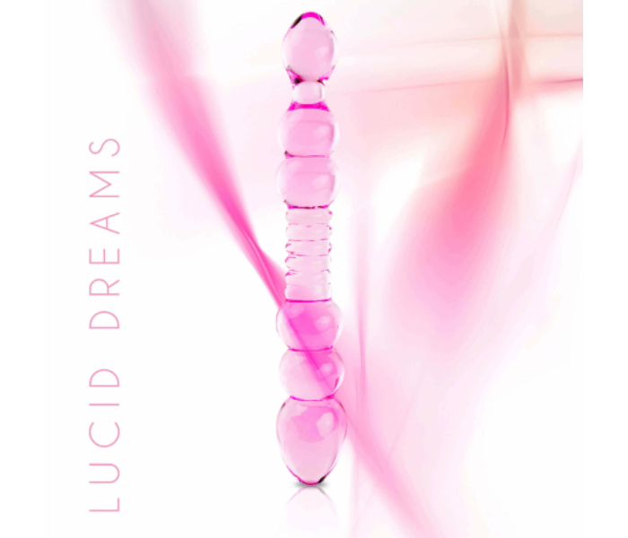 FEELZTOYS GLAZZZ Lucid Dreams - gyöngyös üveg dildó (pink)