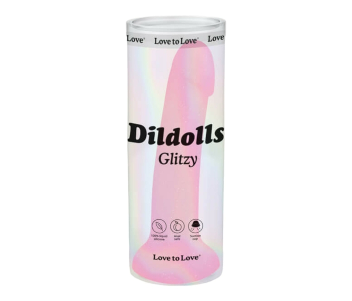 Dildolls Glitzy - tapadótalpas szilikon dildó (pink)