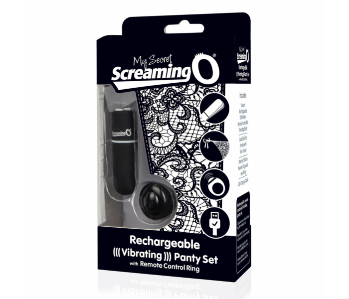 Screaming O MySecret - akkus, rádiós vibrációs tanga - fekete (S-L)